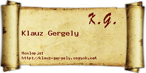 Klauz Gergely névjegykártya